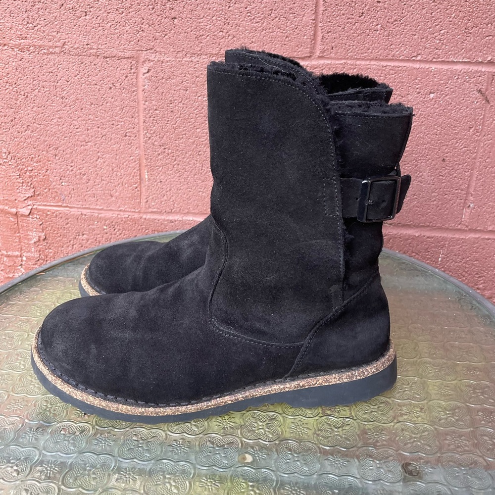 BIRKENSTOCK Uppsala Black Shearling Boots Size 39